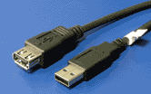 KABEL USB A-A prodlužovací 2.0m 2.0 480Mb/s - černý  High Quality - AGEMcz