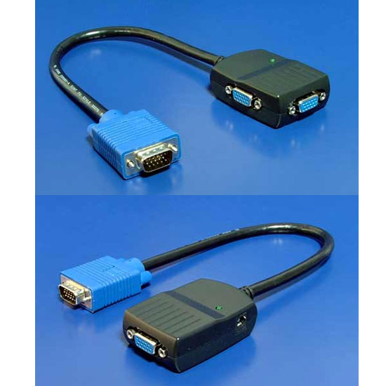 VGA SPLITTER 2xVGA - mini, rozlišení 1280x1024@60Hz, kabel 30cm