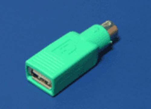 REDUKCE USB-PS2, zelená,pro připojení USB myši na PS2 port - AGEMcz
