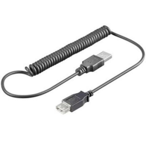 KABEL USB A-A prodlužovací 1.0m (35cm - 100cm) kroucený black - AGEMcz