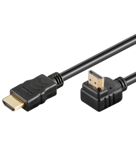 KABEL propojovací HDMI M - HDMI M úhlový 90°, 2.0m, dual shielded+ethernet, standard 1.4 HQ - AGEMcz