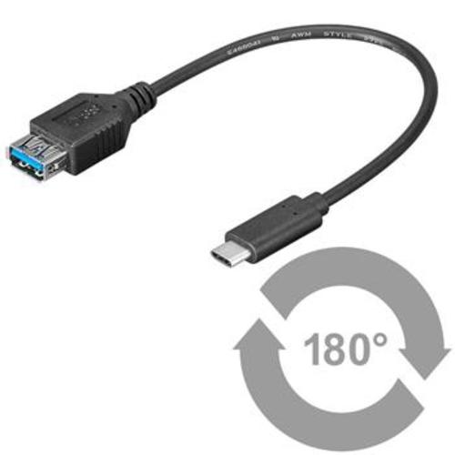 Kabel USB adapter USB 3.1 konektor C/male - USB 3.0 konektor A/female, 0.2m