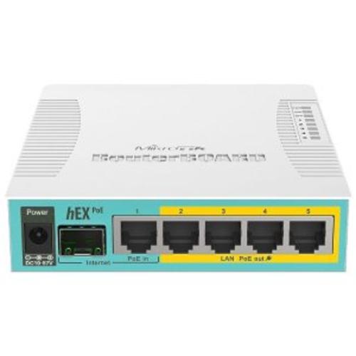 MIKROTIK RouterBOARD RB960PGS, hEX PoE, 800MHz CPU, 128MB RAM, 5xGLAN, USB, L4, PSU - AGEMcz