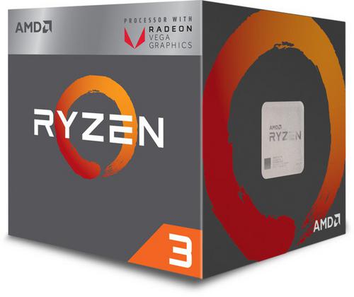 AMD cpu Ryzen 3 3200G AM4 Box s grafikou Radeon Vega 8 (s chladičem, 3.6GHz / 4.0GHz, 4MB cache, 65W, 4 jádro, 4 vlákno, 8 GPU), grafika