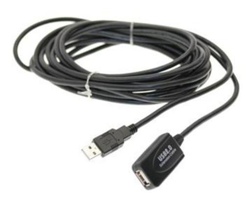 KABEL USB A-A 5.0m prodlužovací aktivní USB 2.0, černý