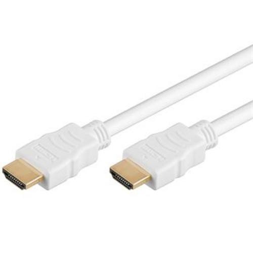 KABEL propojovací HDMI M - HDMI M, 1.0m, dual shielded+ethernet, standard 1.4 HQ bílá - AGEMcz