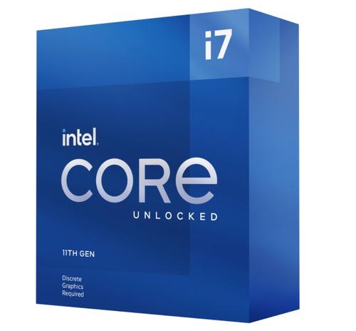INTEL cpu CORE i7-11700KF socket1200 Rocket Lake BOX 125W/95W 11.generace (bez chladiče, 3.6GHz turbo 5.0GHz, 8x jádro, 16x vlákno, 16MB cache, pro DDR4 do 3200, bez grafiky)