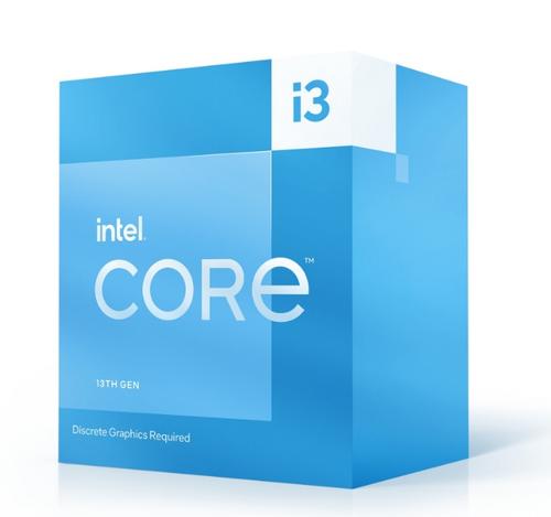 INTEL cpu CORE i3-13100F socket1700 Raptor Lake BOX 58W/89W 13.generace (od 3.4GHz do 4.5GHz, 4x jádro, 8x vlákno, 5/12MB cache, pro DDR4 do 3200, pro DDR5 do 4800), virtualizace - AGEMcz