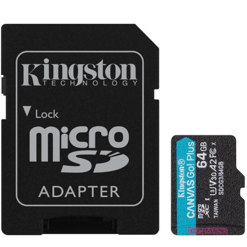 KINGSTON micro SD card SDXC 64GB Canvas Go! Plus + SD adaptér