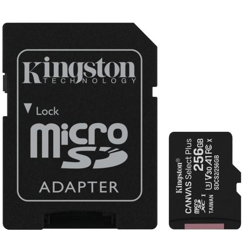 KINGSTON micro SD card SDXC 256GB Canvas Select Plus + SD adaptér