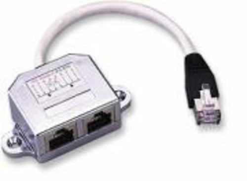 ROZDVOJKA UTP RJ45, 2xF-1xM, Y, (2porty 10/100MBPS), kabel 10cm (T-MOD adapter) - AGEMcz