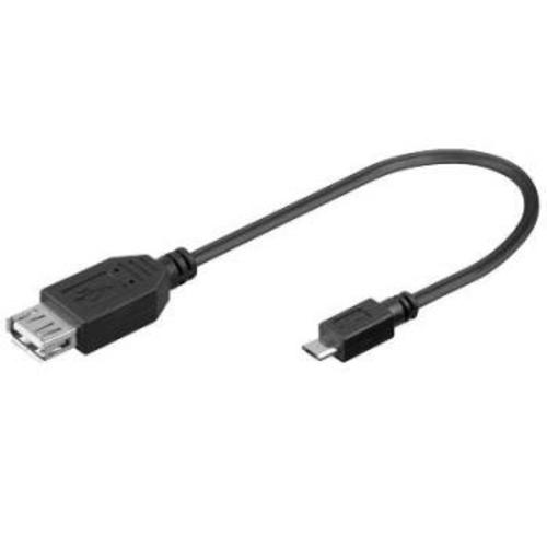 KABEL USB micro 0.2m 2.0, USB A(F) - microUSB B(M) - funkce: micro USB host - AGEMcz