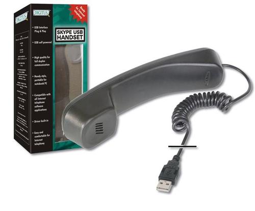 DIGITUS telefonní set/sluchátko pro Skype/MSN/ICQ, USB telefon - Black - AGEMcz