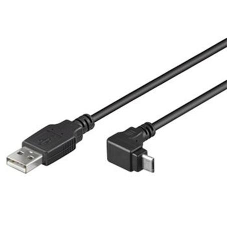 KABEL USB micro 2.0m 2.0, USB A(M) - microUSB B(M) zalomení 90° - AGEMcz