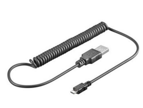 KABEL USB micro kroucený 0.5 - 1.0m 2.0, USB A(M) - microUSB B(M)