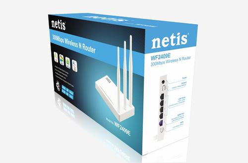 NETIS WF2409E wifi 300Mbps AP/router, 4xLAN, 1xWAN ,3x fixní antena 5dB - AGEMcz