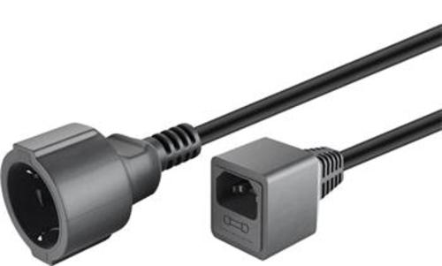 Kabel síťový prodlužovací kabel EURO 0.23m s 1 zásuvkou pro připojení do UPS s integrovanou 10A pojistkou - AGEMcz