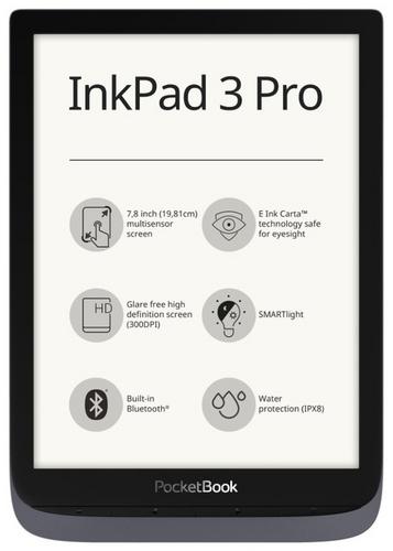 POCKETBOOK 740 InkPad 3 PRO metallic grey, šedý, voděodolná, podsvícený dotykový displej - AGEMcz