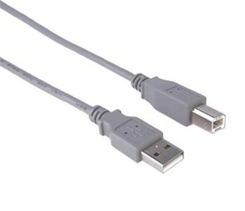 KABEL USB A-B 2.0m 2.0 480Mb/s - šedý High Quality - AGEMcz