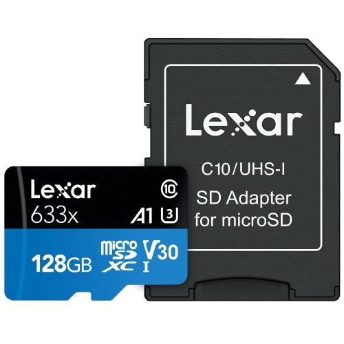LEXAR Micro SD card SDXC 128GB High-Performance 633x UHS-I + SD adaptér - AGEMcz