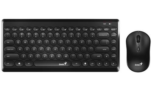 GENIUS klávesnice+myš LuxeMate Q8000, bezdrátový, RETRO, CZ+SK layout, 2,4GHz, mini USB přijímač, černý - Novinky AGEMcz