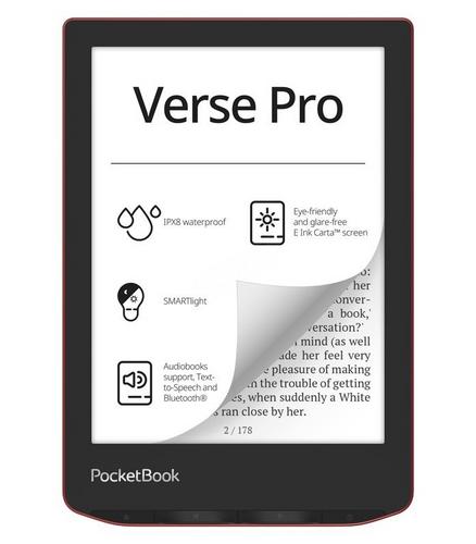 POCKETBOOK 634 Verse Pro Passion Red 6” E-Ink, 16GB, WiFi, červený - AGEMcz