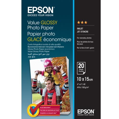EPSON papír Value Glossy Photo Paper, 10 x 15 cm, 20 listů - AGEMcz