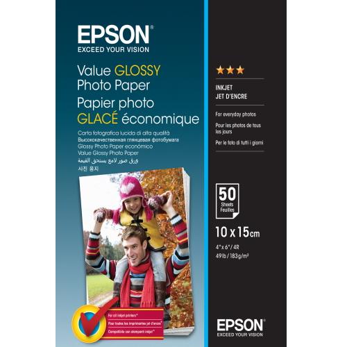 EPSON papír Value Glossy Photo Paper, 10 x 15 cm, 50 listů - AGEMcz