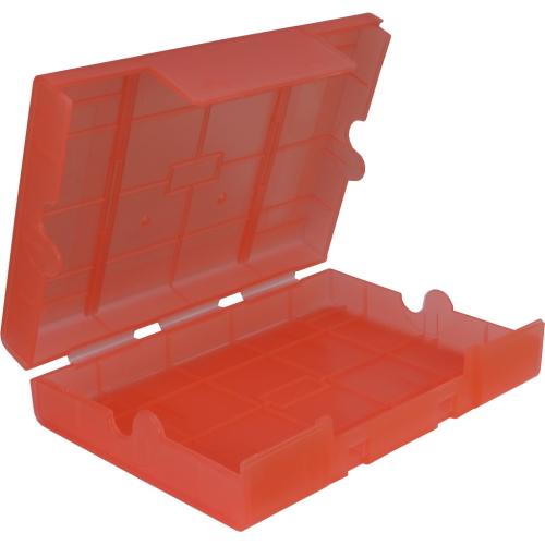 INTER-TECH ochranný plastový box pro 1x 3.5" nebo 4x 2.5" HDD, červený - AGEMcz