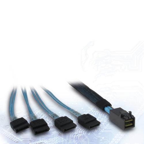 INTER-TECH kabel (SFF-8643) Mini-SAS HD na 4x SATA, 0,5m - AGEMcz