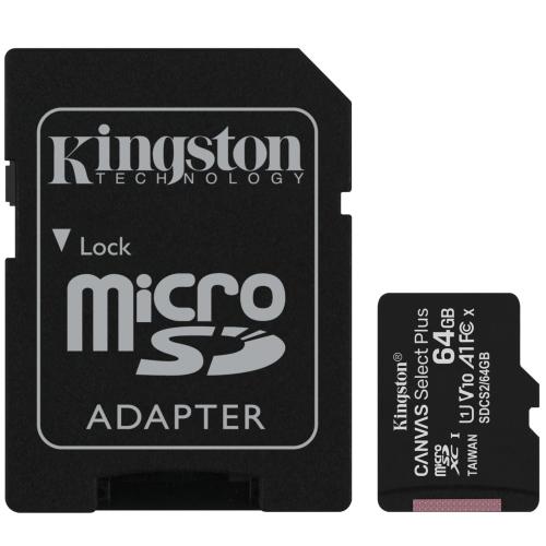 KINGSTON micro SD card SDXC 64GB Canvas Select Plus + SD adaptér - AGEMcz