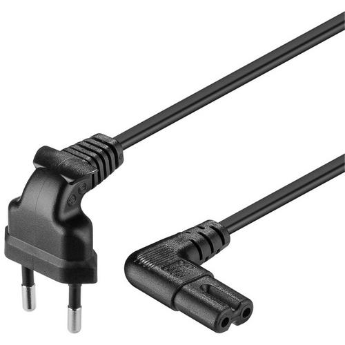 Kabel síťový 230V k magnetofonu se zahnutými konektory 2m