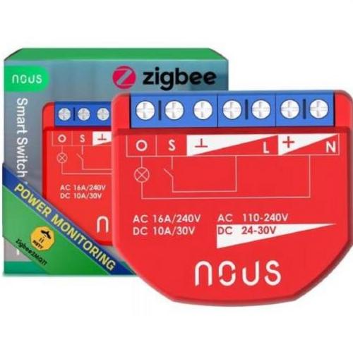 NOUS B2Z Inteligentní spínací modul switch (s měřením), kompatibilní s Zigbee/Tuya - AGEMcz