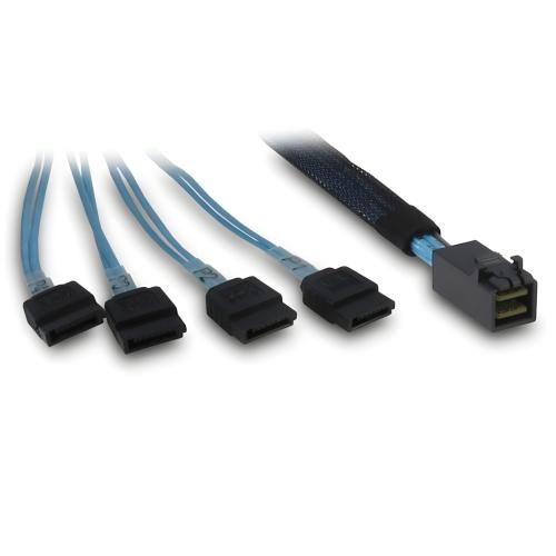 INTER-TECH kabel (SFF-8643) Mini-SAS HD na 4x SATA, cross-over, 0,7m - AGEMcz