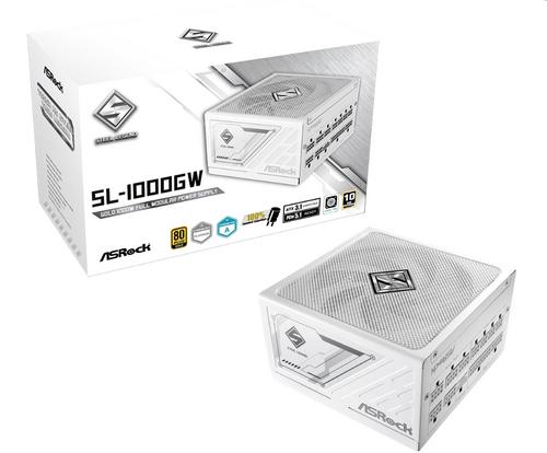 ASROCK zdroj 1000W Steel Legend SL-1000GW White 80Plus GOLD, ATX3.1, PCIe5.1, ventilátor 120mm, bílý - AGEMcz