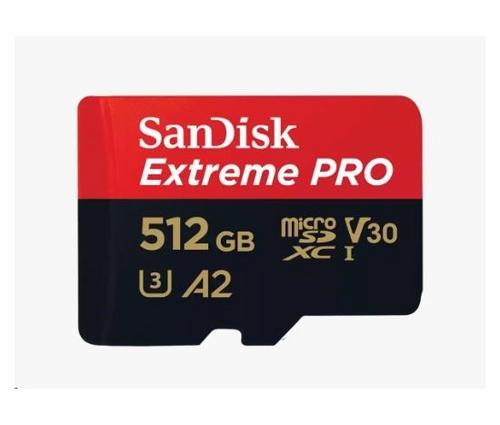 SANDISK micro SDXC karta 512GB Extreme Pro (200 MB/s & 140MB/s A2 Class 10, UHS-I U3 V30) - AGEMcz