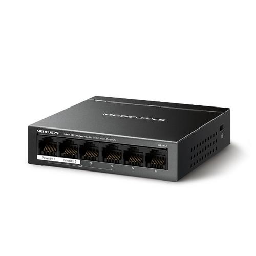 TP-LINK MERCUSYS MS106LP 6portový stolní switch 10/100 Mb/s se 4 porty PoE+ - Novinky AGEMcz