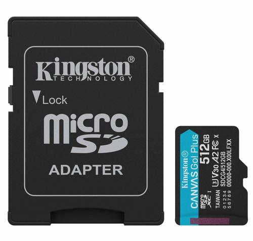 KINGSTON micro SD card SDXC 512GB Canvas Go! Plus + SD adaptér - AGEMcz