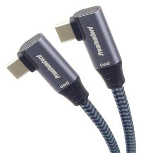 KABEL USB USB-C 2x zahnutý kabel ( USB 3.2 GEN 2x2, 5A, 100W, 20Gbit/s ) bavlněný oplet, 0,5m - Novinky AGEMcz