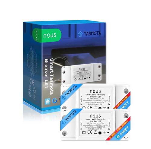 NOUS L6T smart integrovaný spínač (2 ks), WiFi switch 10A, kompatibilní s Tasmota - AGEMcz